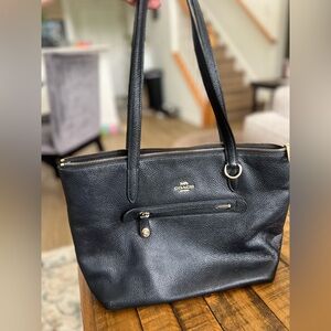 Coach Black Leather Tote Bag